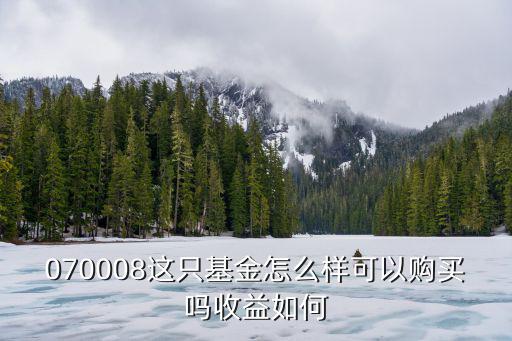 070008這只基金怎么樣可以購(gòu)買嗎收益如何
