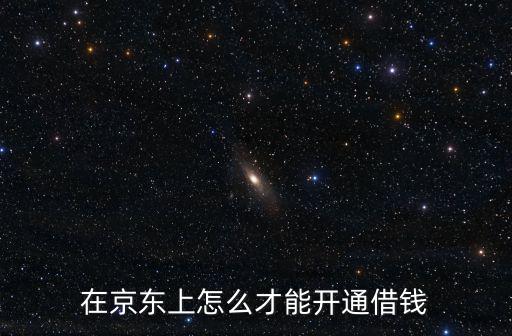 在京東上怎么才能開(kāi)通借錢(qián)