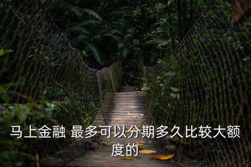 馬上金融借款怎么分期，馬上金融 最多可以分期多久比較大額度的