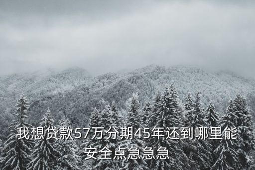 我想貸款57萬分期45年還到哪里能安全點急急急