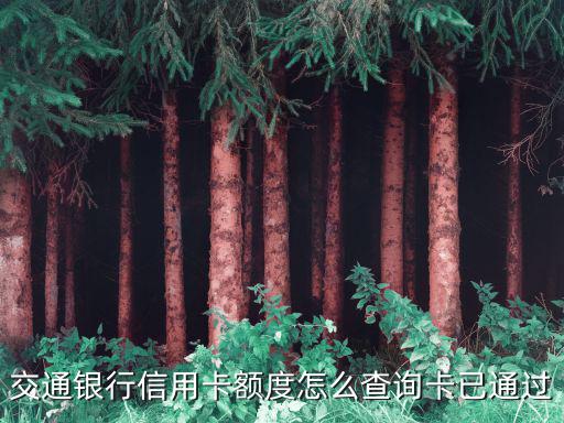 交通銀行信用卡額度怎么查詢卡已通過