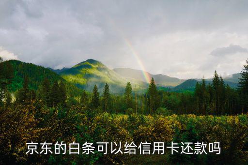 白條閃付怎么還信用卡嗎，京東的白條可以給信用卡還款嗎