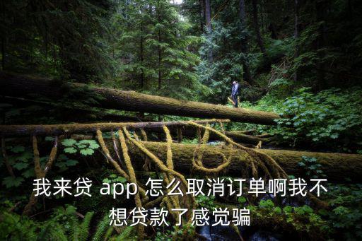 我來貸 app 怎么取消訂單啊我不想貸款了感覺騙