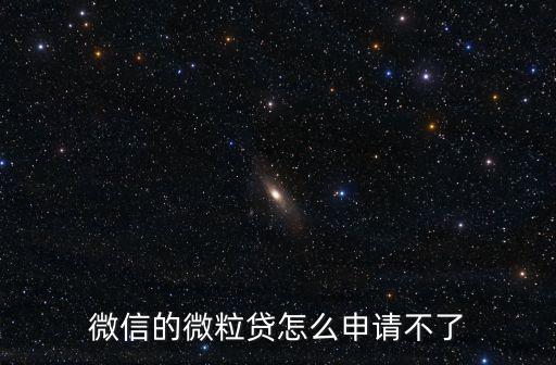 微信的微粒貸怎么申請不了