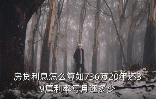 房貸利息怎么算如736萬20年還39厘利率每月還多少