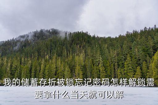 存折密碼鎖定怎么辦，你好我的存折被鎖了你說有兩種方法解鎖我想問 的是 我知道密碼