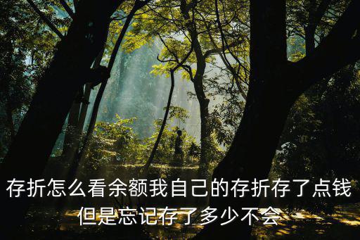 存折怎么看余額我自己的存折存了點錢但是忘記存了多少不會