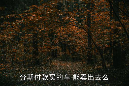 分期買的車怎么賣掉，分期付款買的車 能賣出去么