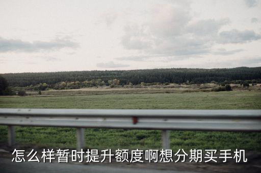 怎么樣暫時提升額度啊想分期買手機(jī)