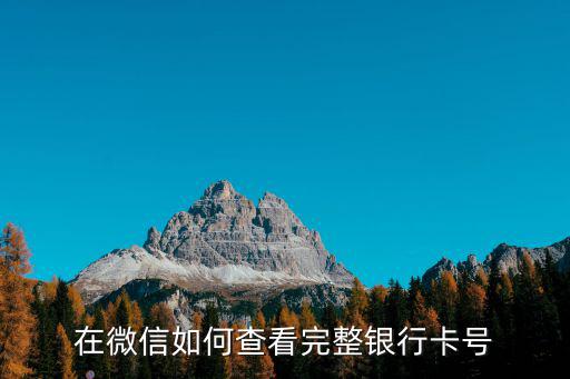 在微信如何查看完整銀行卡號(hào)