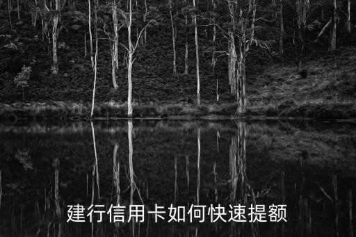 建行信用卡如何快速提額