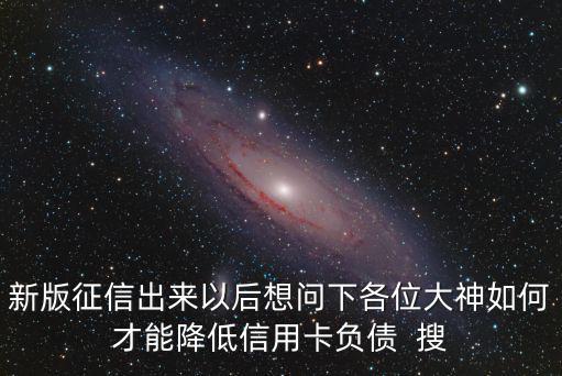 新版征信出來(lái)以后想問(wèn)下各位大神如何才能降低信用卡負(fù)債  搜