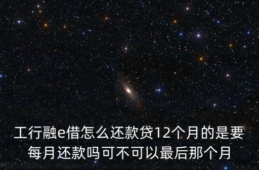 工行融e借怎么還款貸12個(gè)月的是要每月還款嗎可不可以最后那個(gè)月