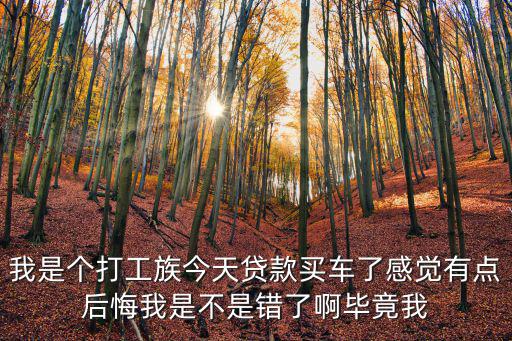 我是個打工族今天貸款買車了感覺有點后悔我是不是錯了啊畢竟我