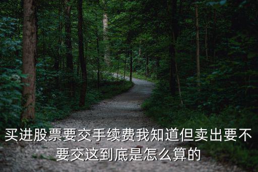 買進(jìn)股票要交手續(xù)費(fèi)我知道但賣出要不要交這到底是怎么算的