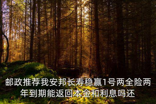 郵政推薦我安邦長(zhǎng)壽穩(wěn)贏1號(hào)兩全險(xiǎn)兩年到期能返回本金和利息嗎還