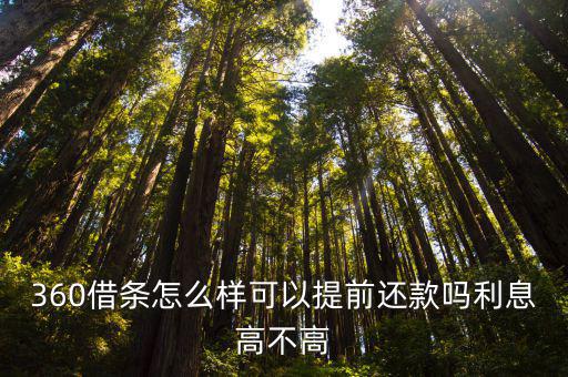 360借條怎么樣可以提前還款嗎利息高不高