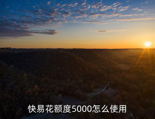 快易花額度5000怎么使用