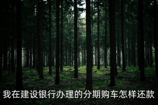 建行車(chē)貸是怎么還款的，我在建設(shè)銀行辦理的分期購(gòu)車(chē)怎樣還款