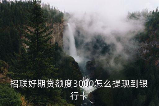 招聯(lián)好期貸額度3000怎么提現(xiàn)到銀行卡
