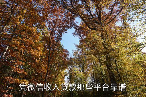憑微信收入貸款那些平臺靠譜