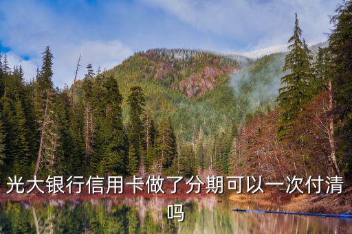 光大銀行信用卡做了分期可以一次付清嗎