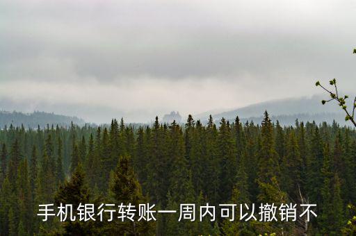 手機銀行轉(zhuǎn)賬一周內(nèi)可以撤銷不