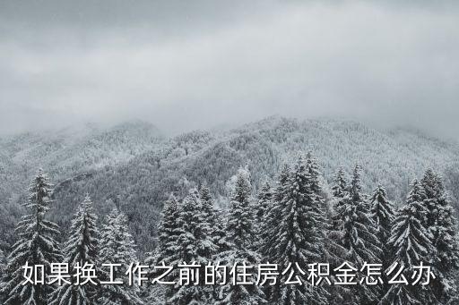 如果換工作之前的住房公積金怎么辦