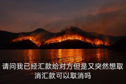請問我已經(jīng)匯款給對方但是又突然想取消匯款可以取消嗎