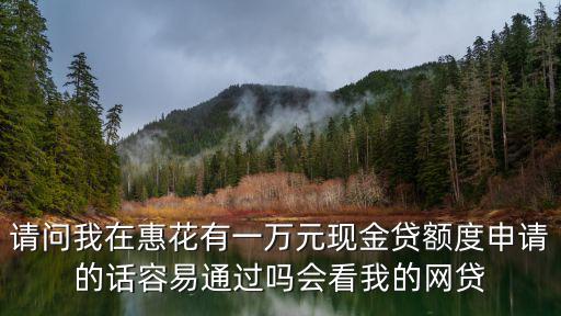 請(qǐng)問(wèn)我在惠花有一萬(wàn)元現(xiàn)金貸額度申請(qǐng)的話(huà)容易通過(guò)嗎會(huì)看我的網(wǎng)貸