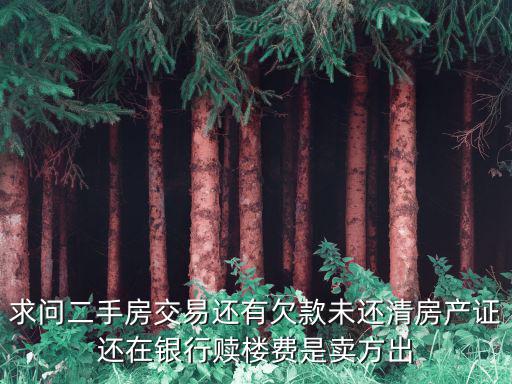 贖樓費(fèi)怎么算，求問(wèn)二手房交易還有欠款未還清房產(chǎn)證還在銀行贖樓費(fèi)是賣方出