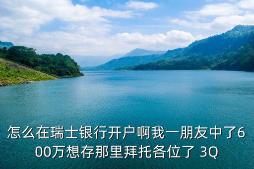 怎么在瑞士銀行開戶啊我一朋友中了600萬想存那里拜托各位了 3Q