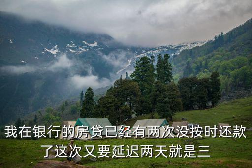 我在銀行的房貸已經(jīng)有兩次沒按時還款了這次又要延遲兩天就是三