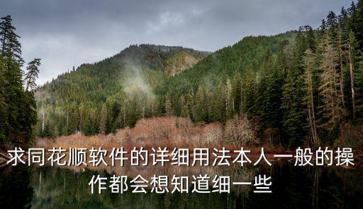 同花順軟件怎么用，怎樣使用同花順啊