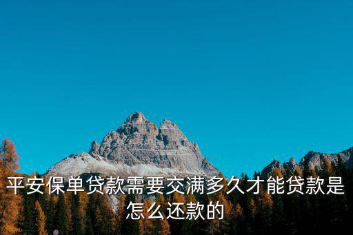 平安保單貸款需要交滿多久才能貸款是怎么還款的