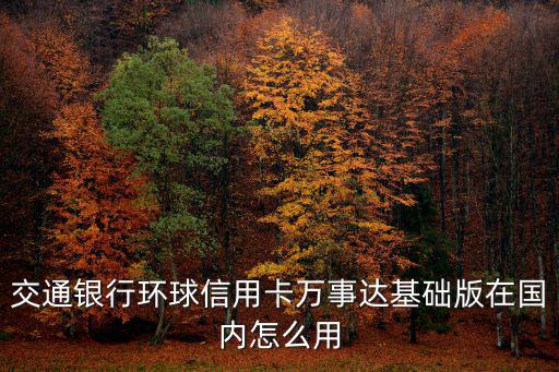 交通銀行環(huán)球信用卡萬事達基礎(chǔ)版在國內(nèi)怎么用