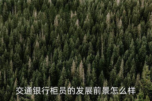 交通銀行柜員的發(fā)展前景怎么樣