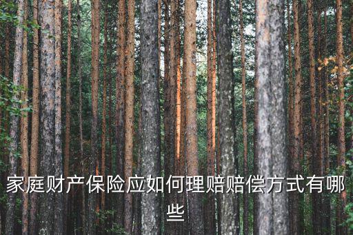 家庭財(cái)產(chǎn)保險(xiǎn)應(yīng)如何理賠賠償方式有哪些