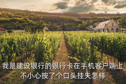 我是建設銀行的銀行卡在手機客戶端上不小心按了個口頭掛失怎樣