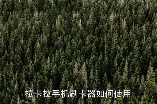 拉卡拉手機刷卡器如何使用
