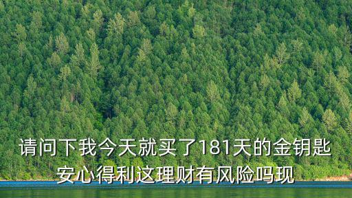 請問下我今天就買了181天的金鑰匙安心得利這理財(cái)有風(fēng)險(xiǎn)嗎現(xiàn)