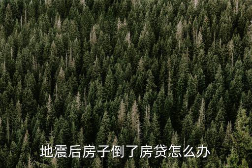 地震后房子倒了房貸怎么辦
