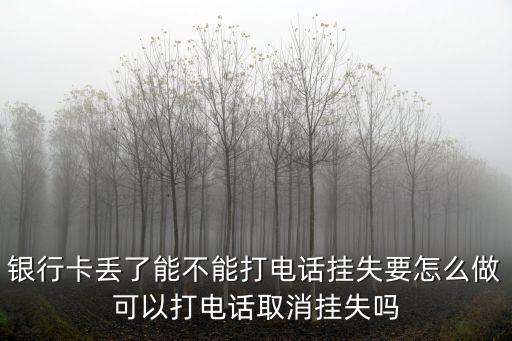 銀行卡丟了能不能打電話掛失要怎么做可以打電話取消掛失嗎