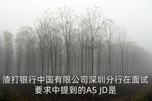 渣打銀行中國(guó)有限公司深圳分行在面試要求中提到的AS JD是