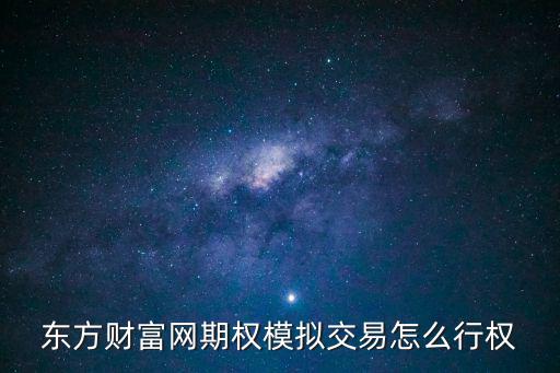 東方財(cái)富網(wǎng)期權(quán)模擬交易怎么行權(quán)