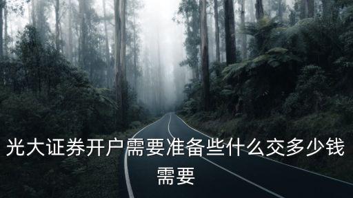 光大證券開戶需要準(zhǔn)備些什么交多少錢需要