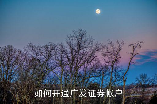 如何開通廣發(fā)證券帳戶