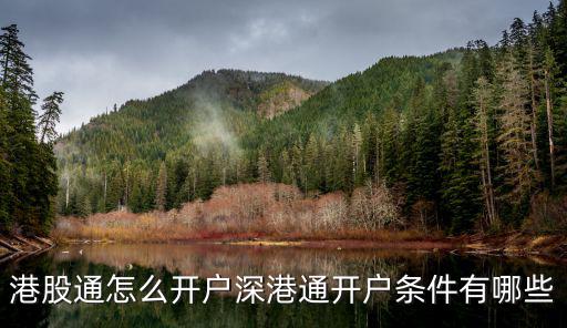 港股通怎么開(kāi)戶(hù)深港通開(kāi)戶(hù)條件有哪些