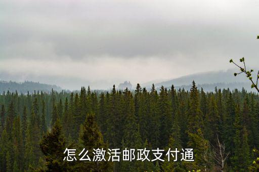 怎么激活郵政支付通