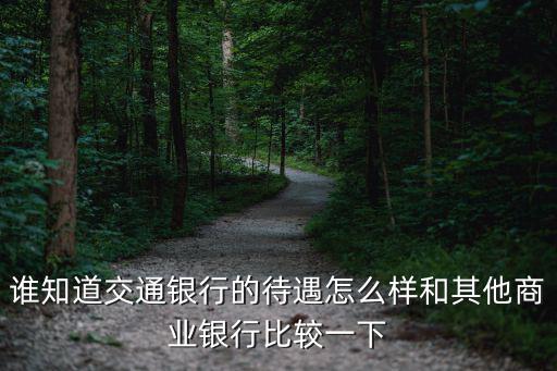 誰知道交通銀行的待遇怎么樣和其他商業(yè)銀行比較一下